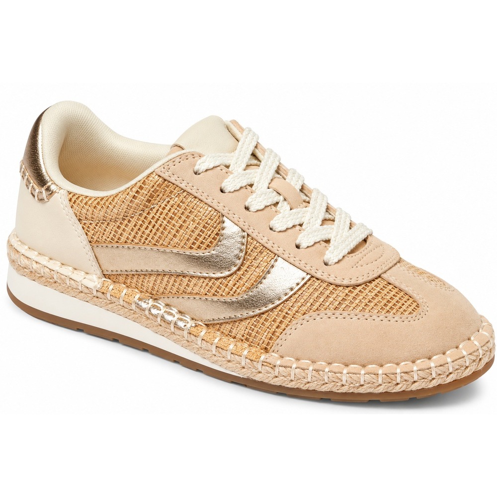 Universal Thread Ryker Raffia Sneakers Tan Gold Metallic Womens 8 NWT